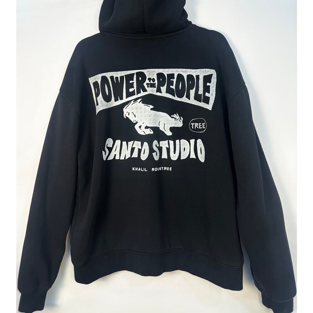 Santo Studio Khalil Rountree “Power to the People” Graphic Zip Hoodie Size M - Picture 4 of 11
